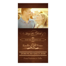 Vintage Poster Rich Brown Save the Date Custom Photo Card
