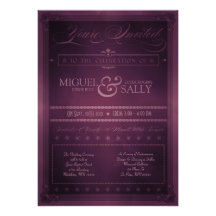 Vintage Poster Style Purple Custom Personalized Invitation