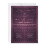 Vintage Poster Style Purple DIY Wedding Invitation