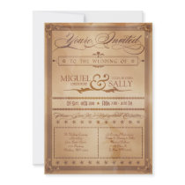 Vintage Poster Style Sepia DIY Wedding Invitation