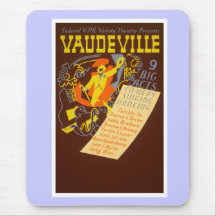 Vintage Poster Vaudeville Illustration Mousepad