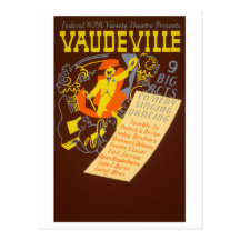 Vintage Poster Vaudeville Illustration Postcards
