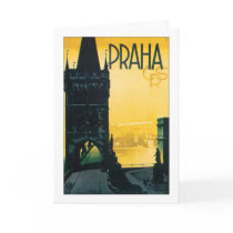 Vintage Prague (Praha) Poster Card