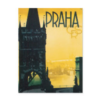 Vintage Prague (Praha) Poster Postcard