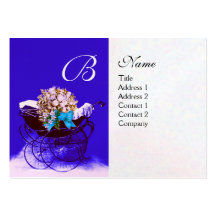 VINTAGE PRAM WITH FLOWERS  BABY SHOWER,pearl paper Business Card