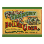 Vintage Product Label Art Brattleboro Boiled Cider Postcard