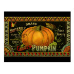 Vintage Product Label Art; Butterfly Brand Pumpkin Postcards