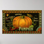 Vintage Product Label Art; Butterfly Brand Pumpkin Poster