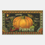 Vintage Product Label Art; Butterfly Brand Pumpkin Rectangular Stickers