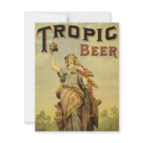 Vintage Product Label Art for Tropic Beer Custom Invitations