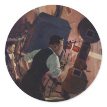 Vintage Projectionist in a Movie Theatre
