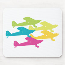 Vintage Punk Airplanes Prop Plane Design Mousepads