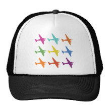 Vintage Punk Retro Airplane Pattern Mesh Hat