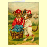 Vintage Puppy Birthday Card cards