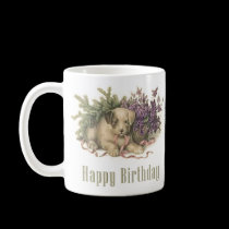 Vintage Puppy Birthday Cup mugs
