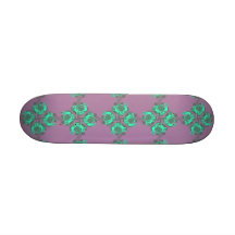 Vintage Purple and Teal Floral Print Skate Boards