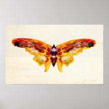 Vintage Purple and Yellow Butterfly Poster