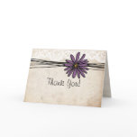 Vintage Purple Daisy Wedding Thank You Note cards