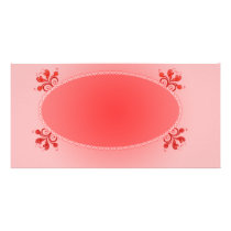 Vintage Purple floral and Oval design Photo Card Template