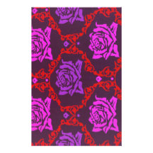 Vintage Purple Floral Stationery