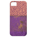 Vintage purple floral with retro leopard print