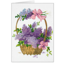 Vintage Purple Lilacs Antique Flower Bouquet Cards