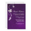 Vintage Purple Masquerade Sweet Sixteen Birthday invitations