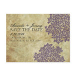 Vintage Purple Queen Anne's Lace Save the Date Post Cards