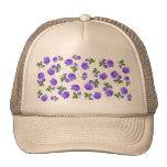 Vintage Purple Roses Mesh Hat