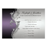 Vintage Purple Silver Black RSVP Invitation