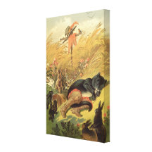 Vintage Puss in Boots Fairy Tale Carl Offterdinger Stretched Canvas Prints