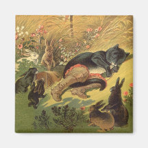 Vintage Puss in Boots Fairy Tale Carl Offterdinger Fridge Magnet