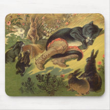 Vintage Puss in Boots Fairy Tale Carl Offterdinger Mouse Pads
