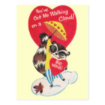 Vintage Raccoon Valentine Post Card