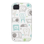 Vintage radio clock retro time pattern case iPhone 4 covers