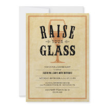 Vintage Raise Your Glass Party Invitations