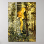 Vintage Rapunzel. Princess with Long Blonde Hair Posters