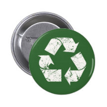 Vintage Recycle Sign Pinback Buttons