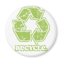 Vintage Recycle Sign Round Magnet