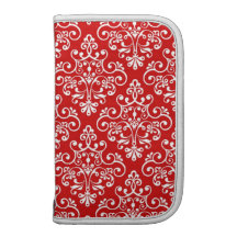 Vintage Red and White Damask Pattern Day Planner