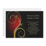 Vintage Red Black and Gold Wedding Invitation
