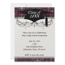 vintage red chandelier vintage writing invitation