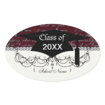 vintage red chandelier vintage writing oval sticker