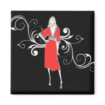 Vintage Red dress  magnet