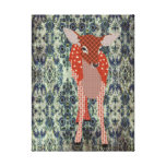 Vintage Red Fawn Art Canvas Stretched Canvas Print
