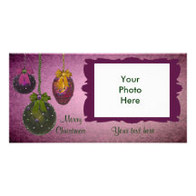 Vintage Red Green Photo Christmas Cards Photo Greeting Card