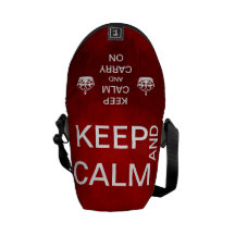 Vintage Red KEEP CALM AND CARRY ON Courier Bag