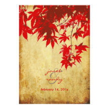 Vintage Red Maple Leaves/fall invitations