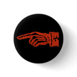 Vintage Red Pointing Hand - dark Pinback Button