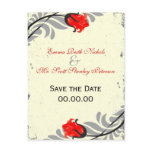 Vintage Red Rose Grunge Save The Date Postcard